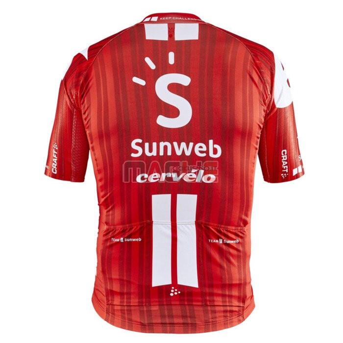 Maglia Sunweb Manica Corta 2020 Rosso